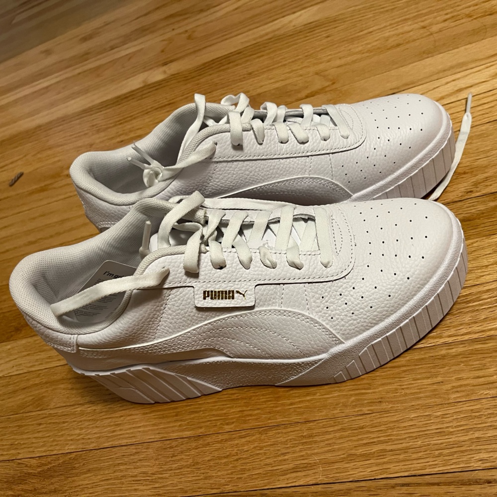 NWT, no box - Puma Cali Wedge Sneakers (white platform sneakers)